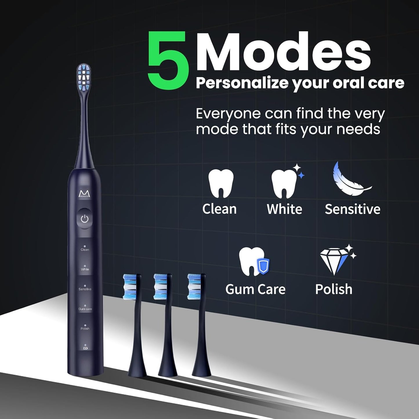 Marlincare Sonic Electric Toothbrush B10, Midnight Blue - New!