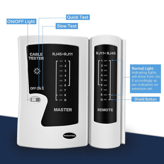 POE 300M Network Ethernet Cable Tester for Lan RJ45 & RJ11 - Brand New!