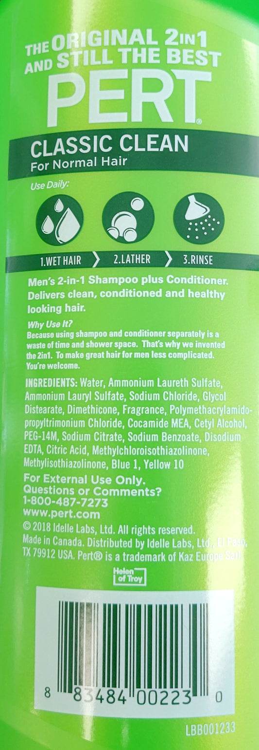 Pert 2-in-1 Complete Clean Shampoo and Conditioner 33.8 fl oz.