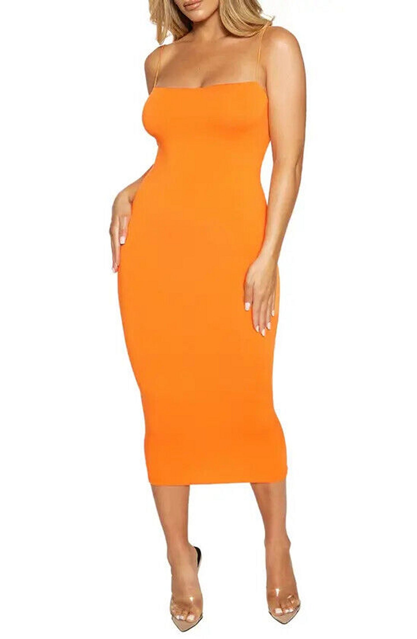 Naked Wardrob Sultry Dress, Sheath Midi Strap (NW-D0043) - New w/Tag