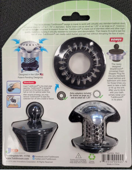TubShroom Ultra (Stainless) Strainer Plus StopShroom, New!