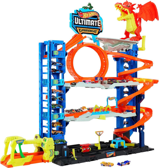 Hot Wheels City Ultimate Garage Set w/ Car Eating Dragon