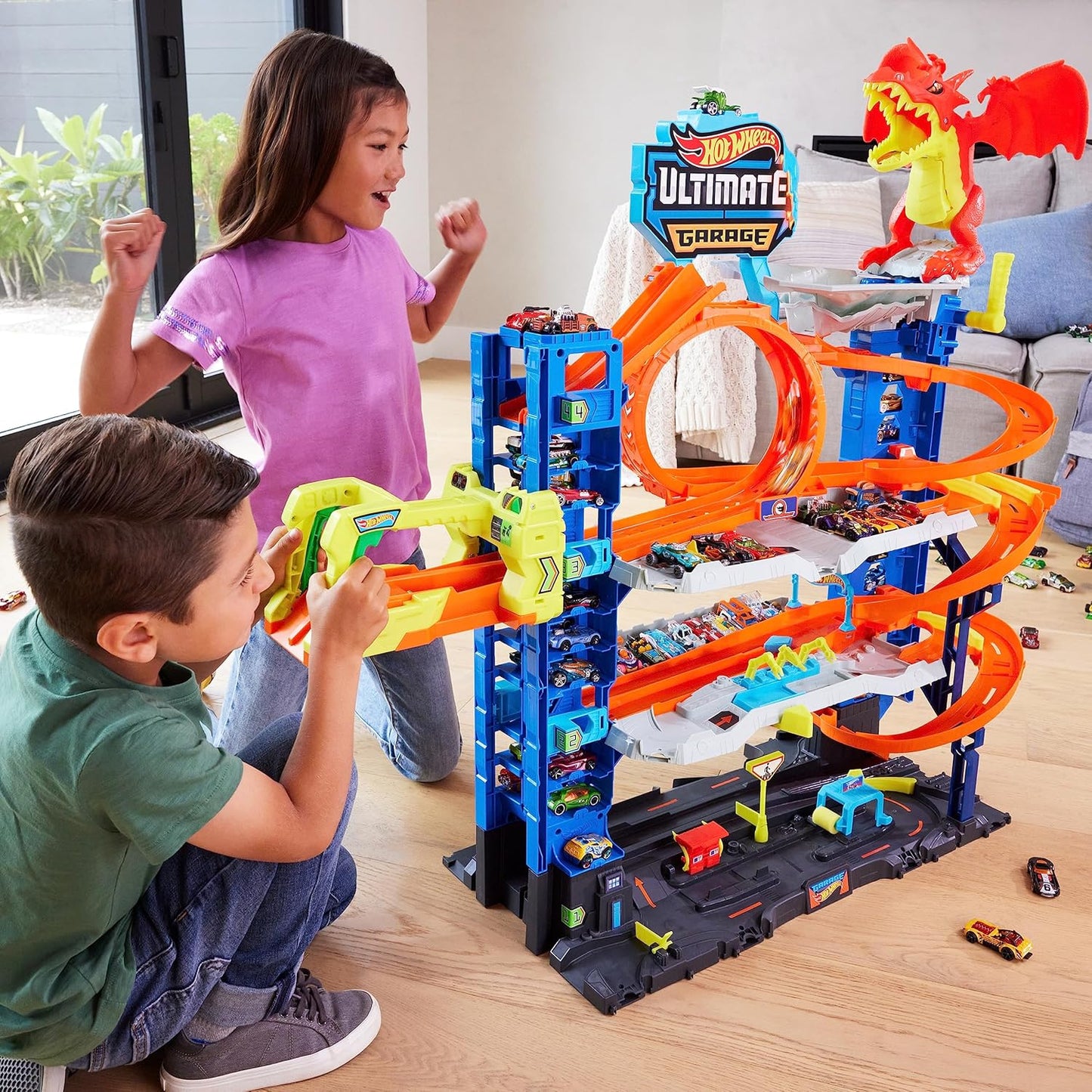 Hot Wheels City Ultimate Garage Set w/ Car Eating Dragon