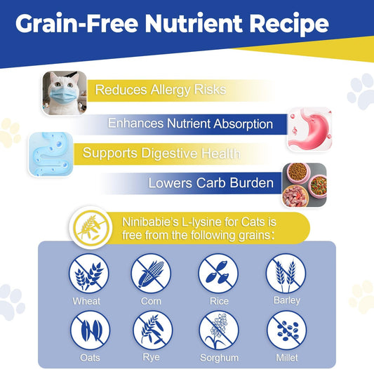 Ninibabie L-Lysine for Cats, Daily Multivitamin, Chicken Flav, 3.7 oz, Exp 7/27