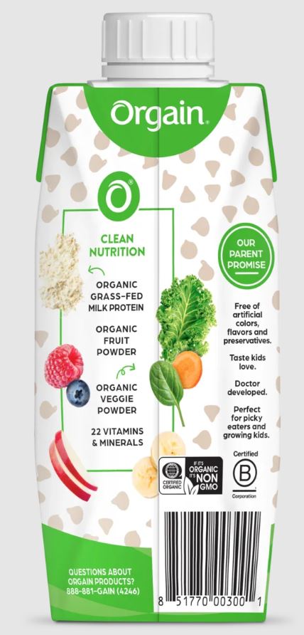 Orgain Kids Protein Shake, Chocolate, Organic, 12 Pack, 8.25 fl oz ea, Exp. 6/26