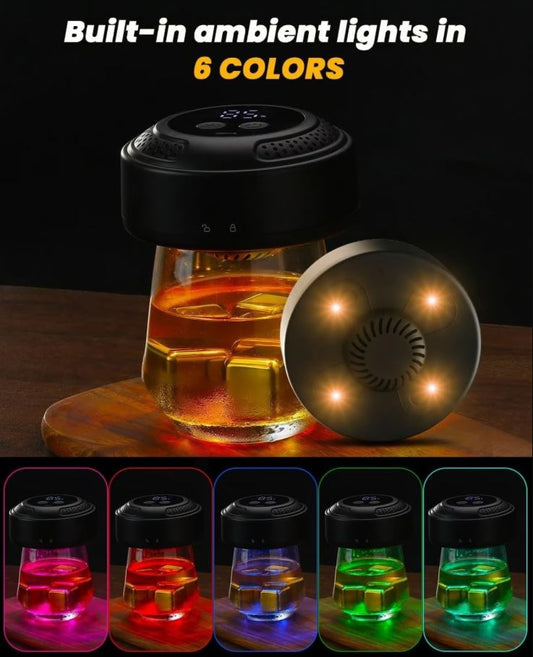 CHERRYQUEEN Old Fashioned Electric Whiskey Smoker Kit, 6 Flavors, Ambient, New!