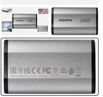 ADATA SD820 External Drive Ultimate Speed & Durability for Gamers 1000GB - NEW!