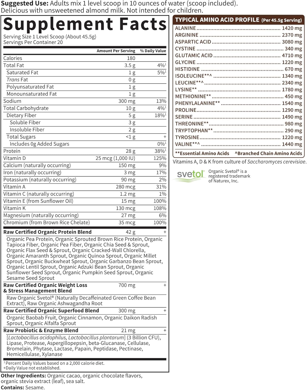 Garden of Life Raw Organic Fit High Protein for Weight Loss Chocolate 32.09 oz