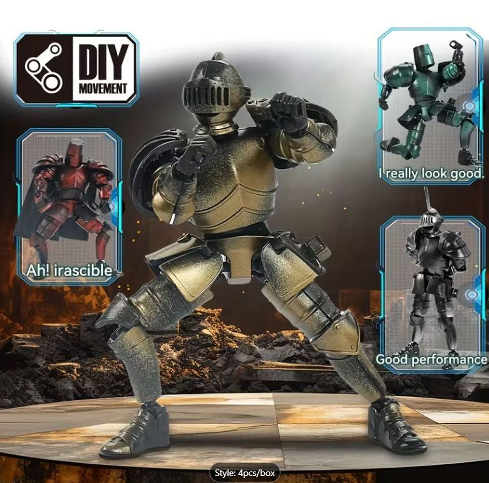 Middle Ages Medieval Knight Action Figures, Retro Models, DIY Multi Joint - New!