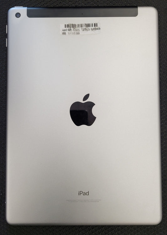 Apple iPad 6th Gen, 128gb, Unlocked - Space Gray - Wifi & Cellular