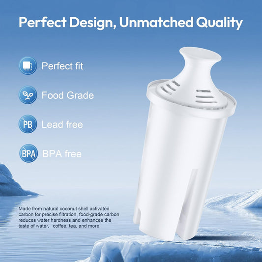 Molifal 6 Pack Brita Standard Filter Replacement for Water Pitchers & Dispensers