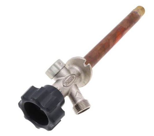 Prier 478-08H Nickel Plated Brass Wall Hydrant 1/2 MPT x 1/2 C x 8 L in. - New!