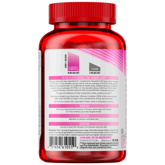 Hydroxycut Gummies for Women, Strawberry Flavor, 90 Count - Exp. 04/27