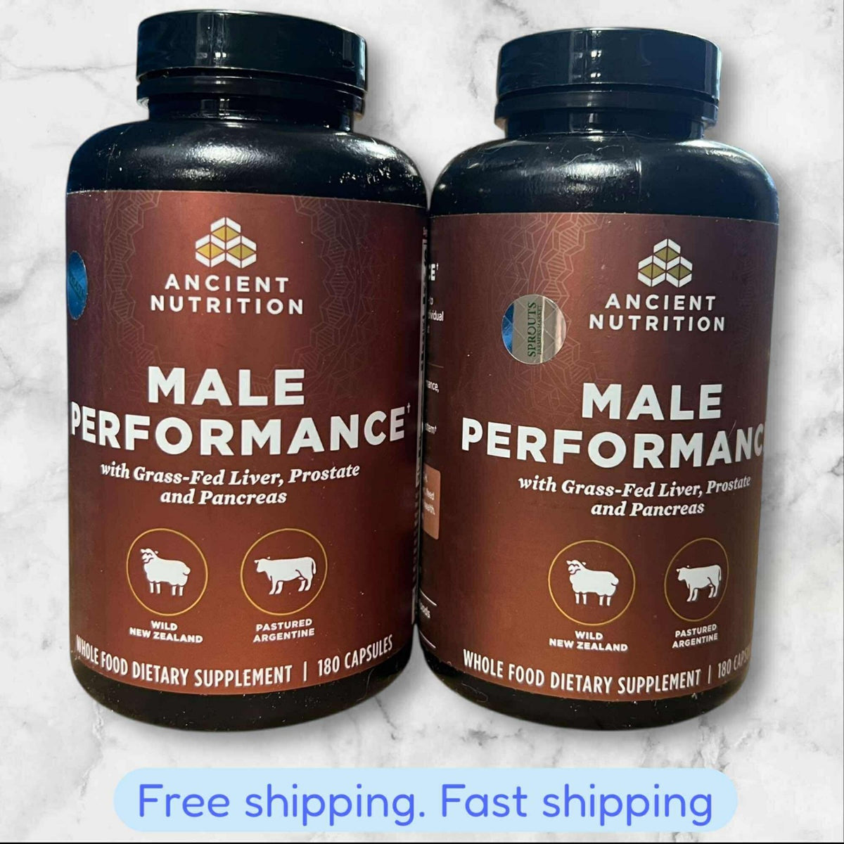Ancient Nutrition Male Performance Supplements, Grass-Fed, 360 Capsules, NEW!