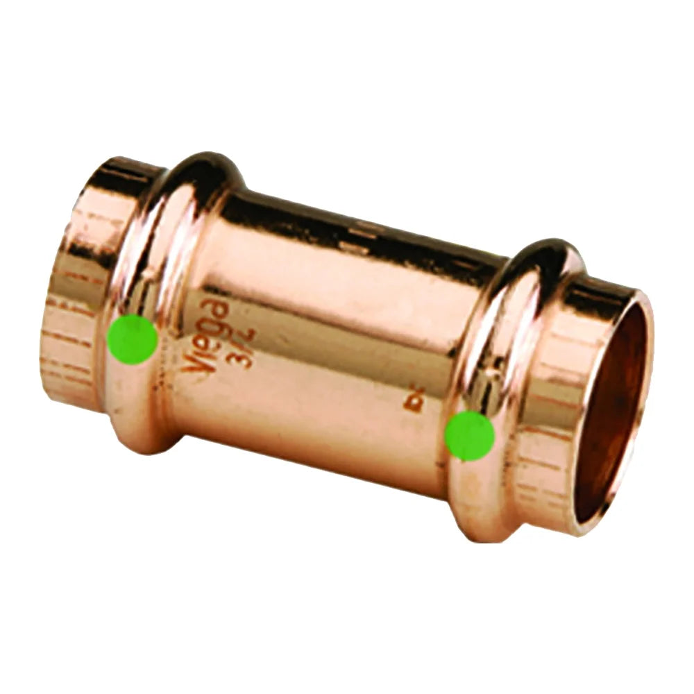 Viega ProPress 1-1/2" Copper Coupling w/ Stop for Potable Water 78067