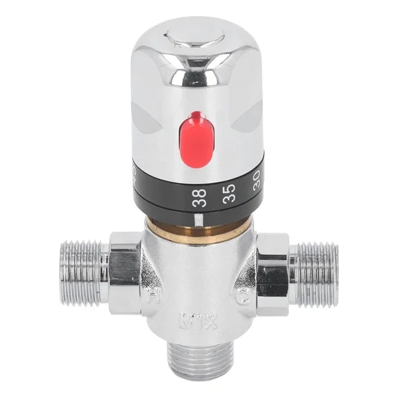 Riousery Thermostatic Mixing Valve G1/2 Inch Brass Hot Cold Water Control - NEW!
