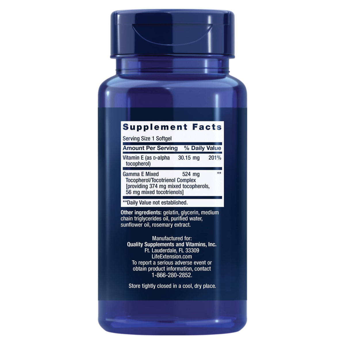 Life Extension Gamma E Vitamin E Mixed Tocopherols 60 Softgels Antioxidant-exp04/28