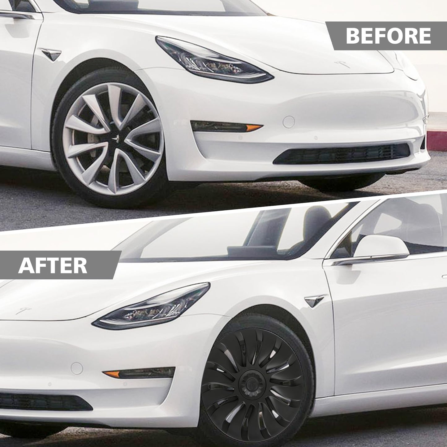 19 Inch Wheel Covers for Tesla Model Y 2024 Accessories, 4 Pcs Rim Protectors - NEW!