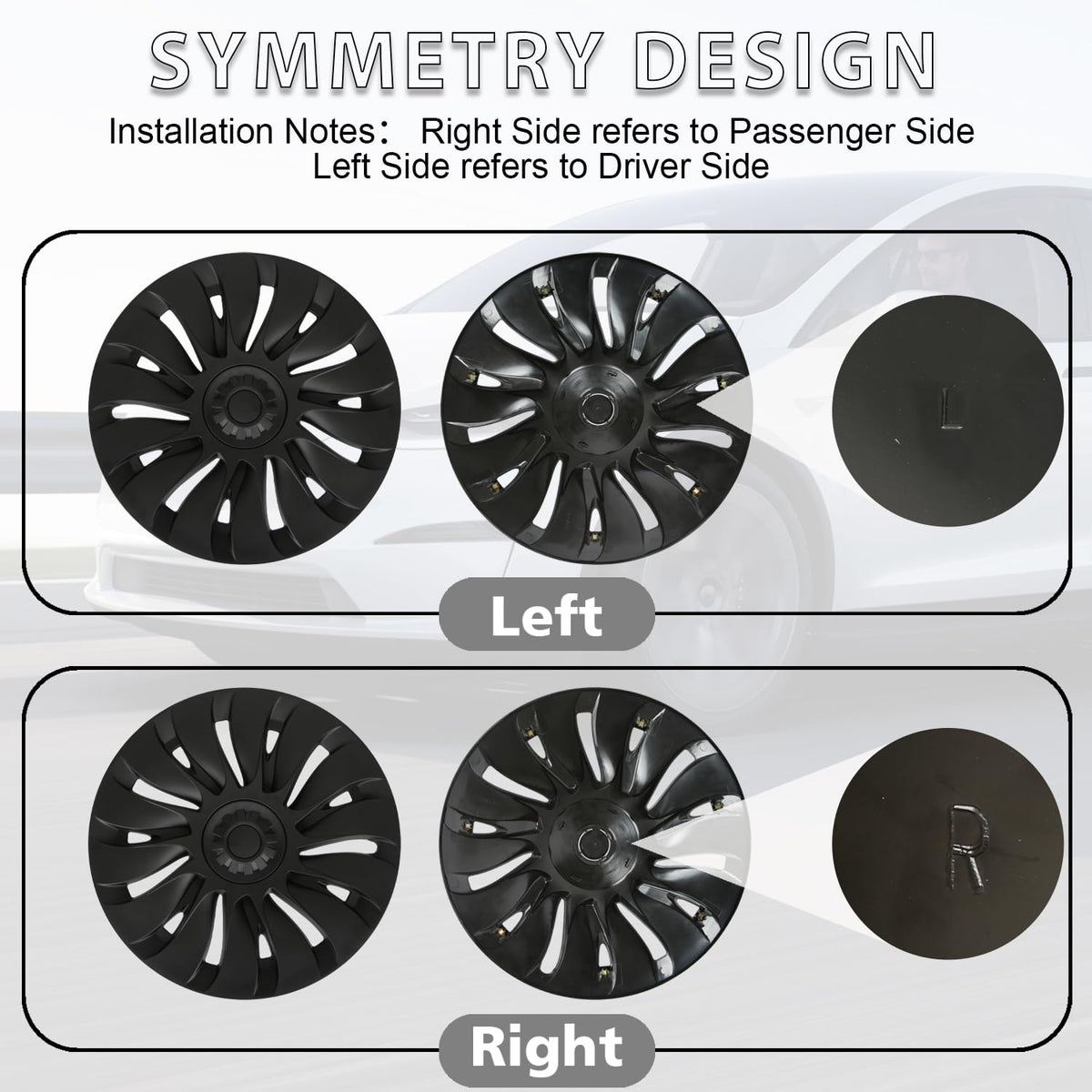 19 Inch Wheel Covers for Tesla Model Y 2024 Accessories, 4 Pcs Rim Protectors - NEW!