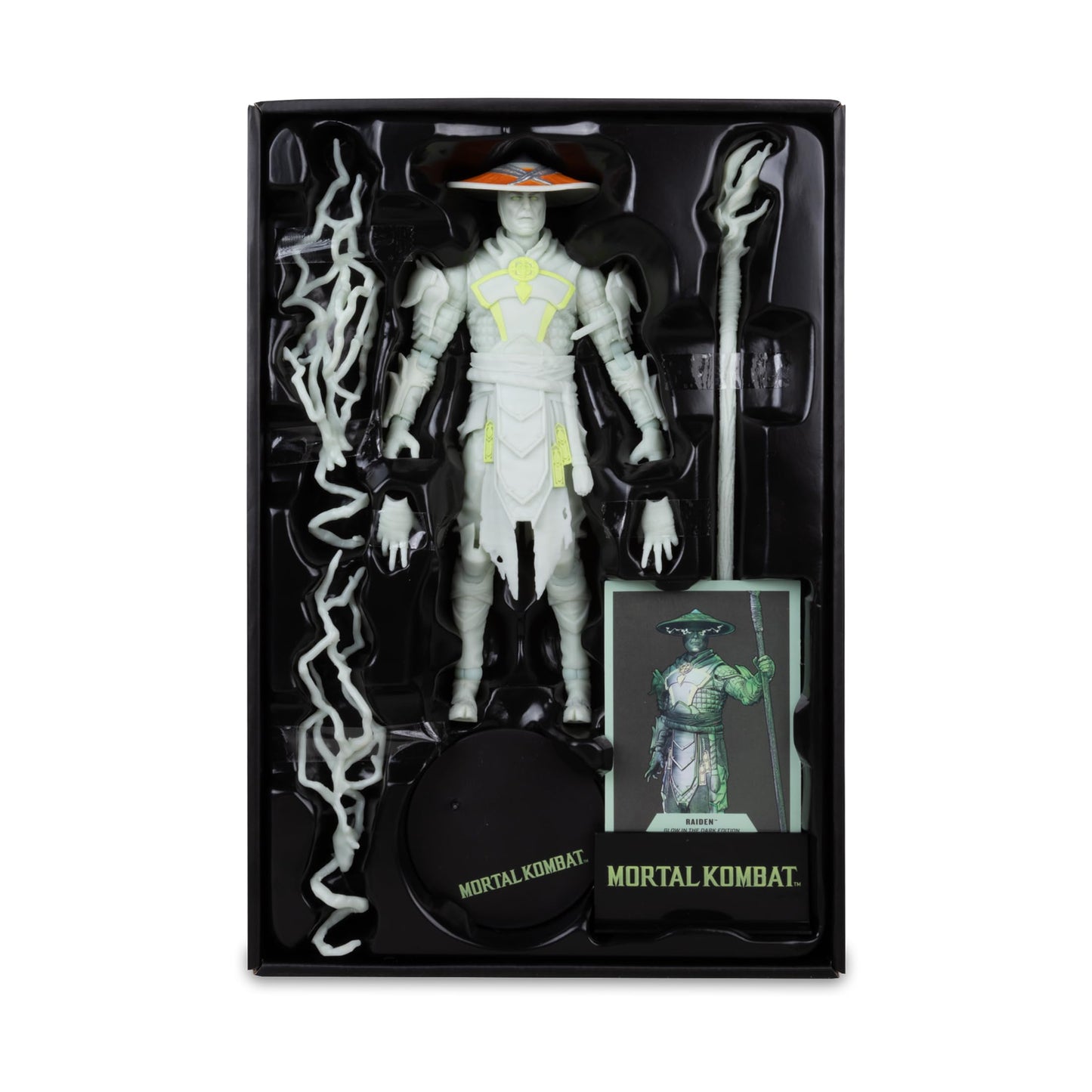 Mortal Kombat Raiden Glow in The Dark Gold Label 7in Action Figure Toys - New!
