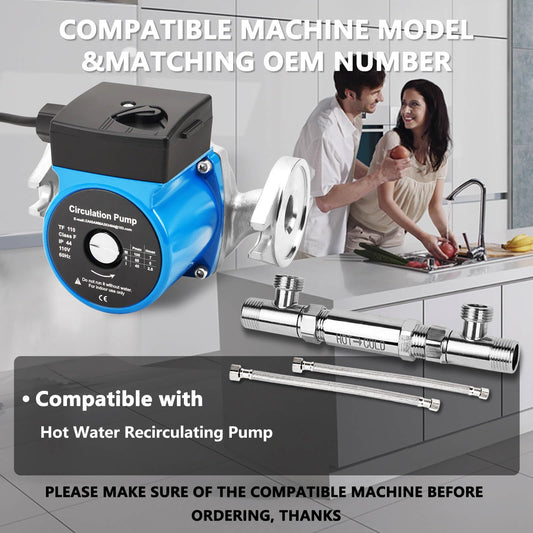 ZAIGANMA Hot Water Recirculating Pump, Stainless Steel, 3 Speed, 13GPM - New!