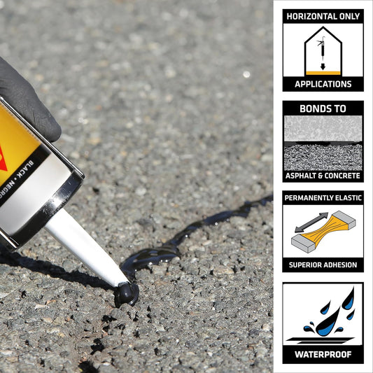 Sika Asphalt Sealant Sikaflex - 410, Black, (2 Pack - 18 oz) Self Leveling, New!