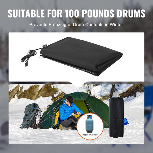 VEVOR Insulated Gas Cylinder Warmer Blanket, Fits 100 lbs Gas Tanks 280W, New!