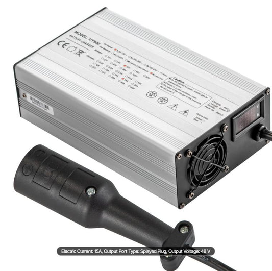 VEVOR (UY900) Aluminum Golf Cart Battery Charger 48V, 15A, 3 Pin Round Plug, New