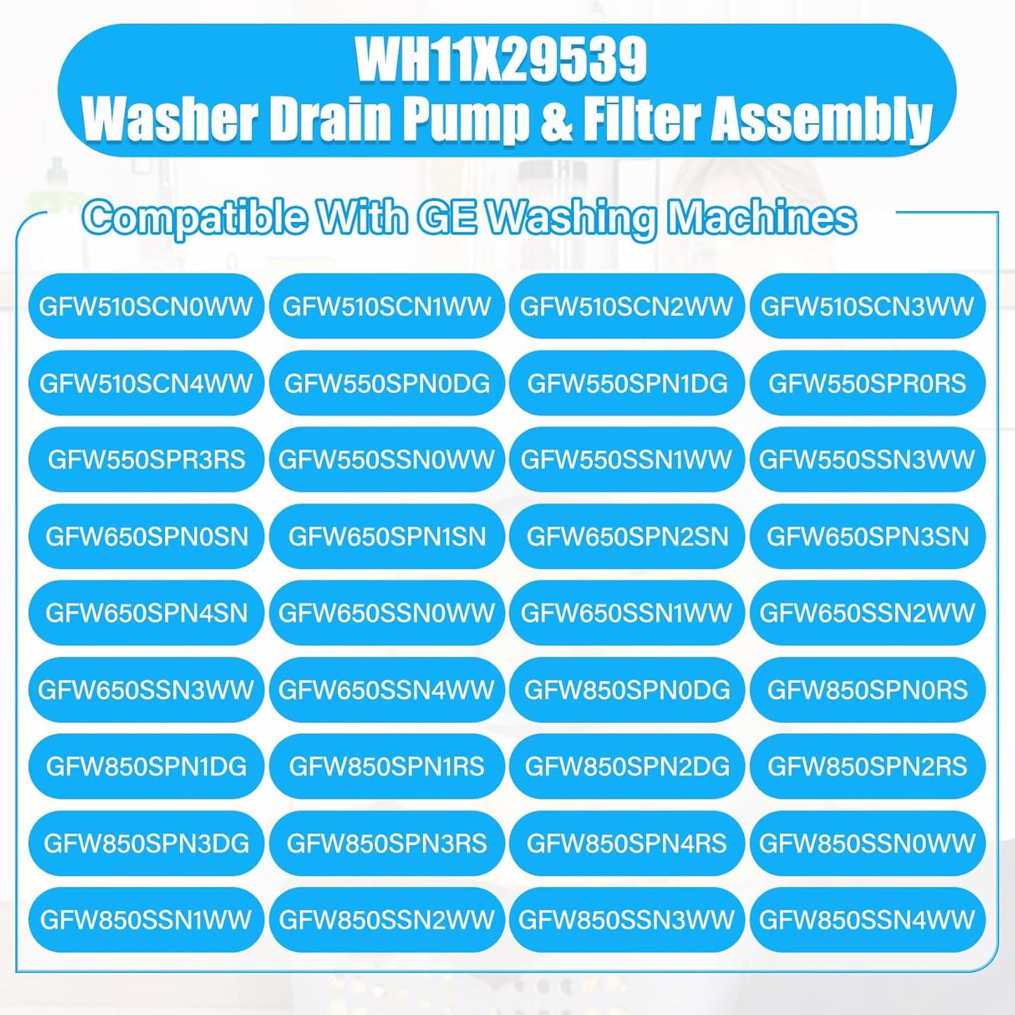 High End Washing Machine Drain Pump WH11X29539 for GE, Haier Washers, Brand New!