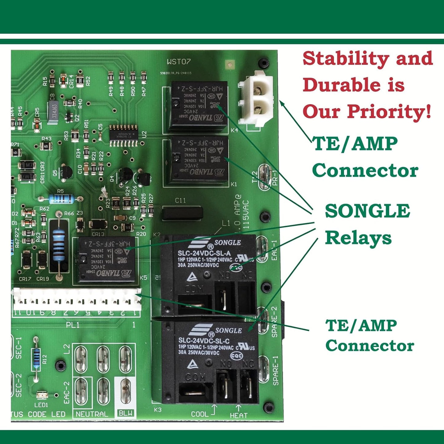 Wylstan Updated Furnace Control Board ICM282A, for HK42FZ013, HK42FZ004, New!