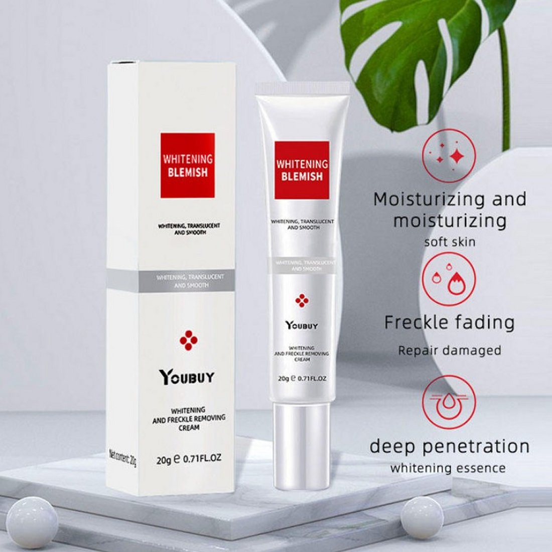 Youbuy Whitening and Freckle Removing Cream (2 Pack - 1.4 oz) Exp. 5/2028 - New!