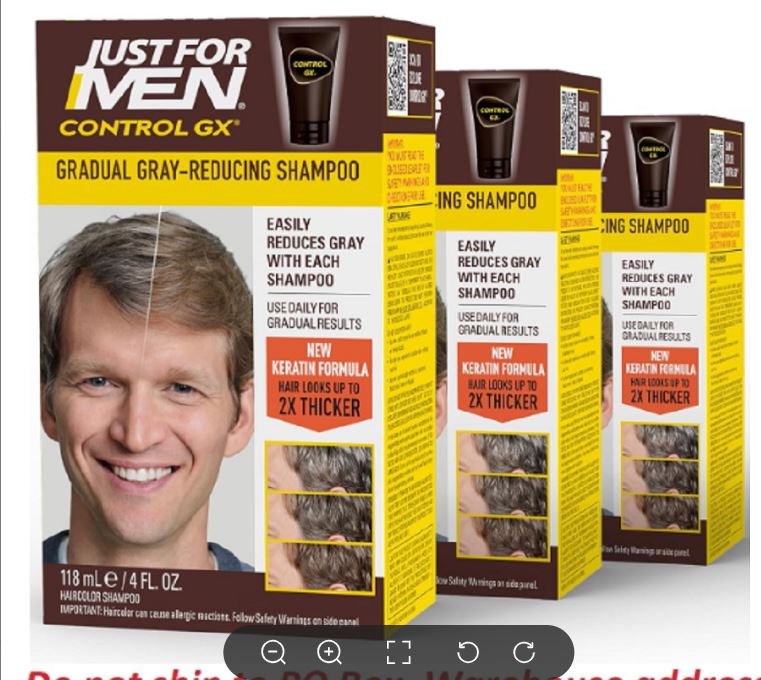 Just for Men Control GX Grey Reducing Shampoo for Light Hair, 4 fl oz