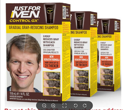 Just for Men Control GX Grey Reducing Shampoo for Light Hair, 4 fl oz