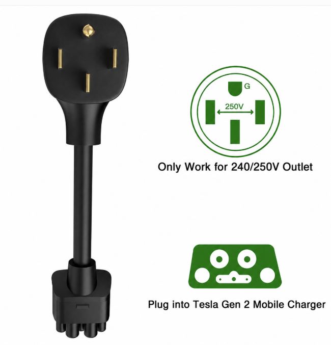 Tesla Nema 14-50 30A Adapter Gen 2 Mobile Connector Charger Model 3, Y, X, S - NEW!