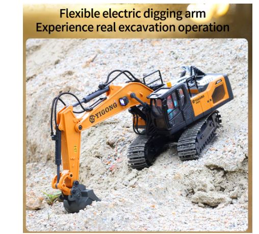 1:20 Remote Control Excavator, 11 Channel RC Construction Vehicle Toys - NEW!