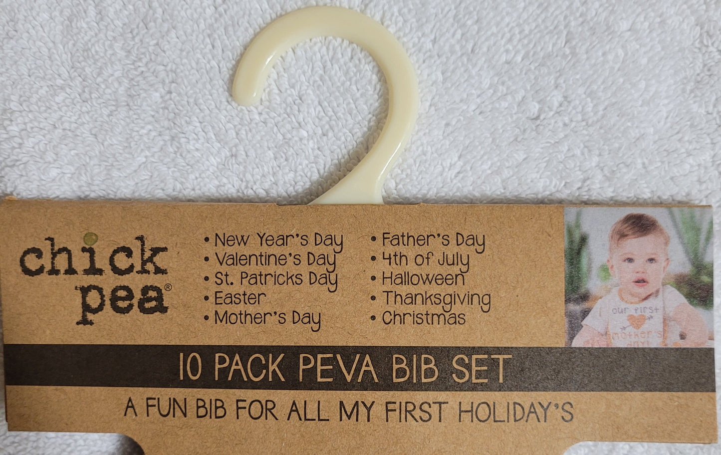 Cutie Pie Baby - Chic Pea 10 Pack Peva Baby Bib Set