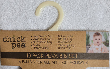 Cutie Pie Baby - Chic Pea 10 Pack Peva Baby Bib Set