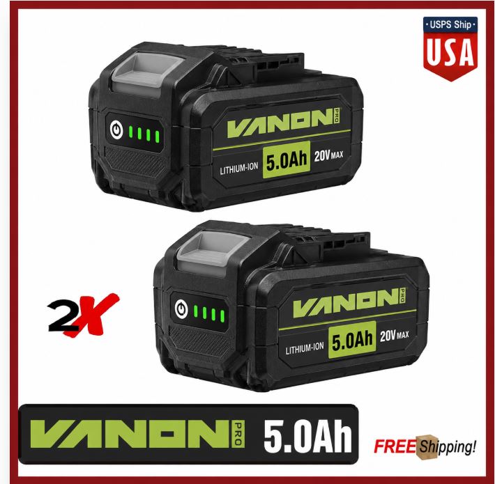 18V 20V MAX 5.0Ah Replacement Battery for Ninja Cordless XBAT200 181001 | 2-Pack - NEW!