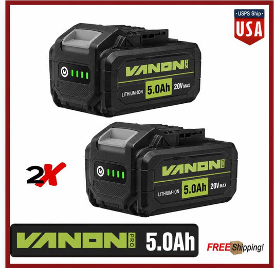 18V 20V MAX 5.0Ah Replacement Battery for Ninja Cordless XBAT200 181001 | 2-Pack - NEW!