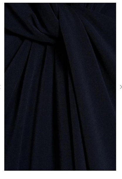 HALSTON EVENING Kathryn Twist Cutout Jumpsuit, Navy - Brand New - Free Shipping!