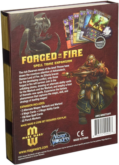 Mage Wars, Forged in Fire Board Game - Spell Tome Expansion - New - Free Ship!