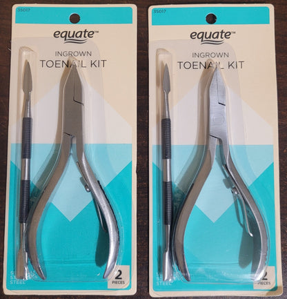 Equate Beauty Ingrown Toenail Clipper Kit (2 Pack) - New! - Free Shipping!
