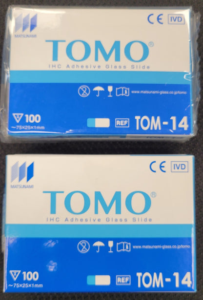 Tomo IHC Adhesive Glass Slide Tom-14 (2 Pack - 200 Slides) - New - Free Ship!