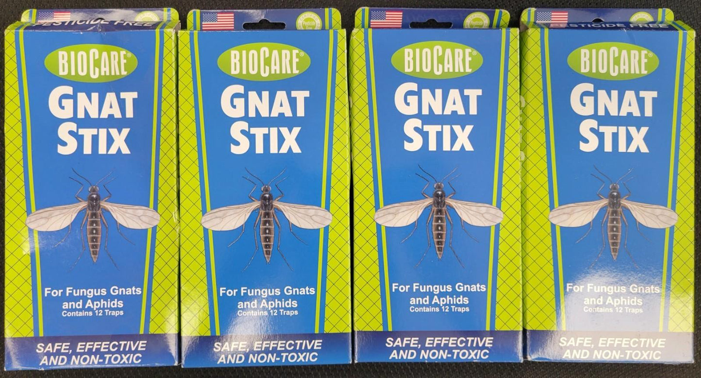 BioCare Gnat Stix Insect Traps for Gnats & Aphids,  12 Traps ea, New, Free Ship!