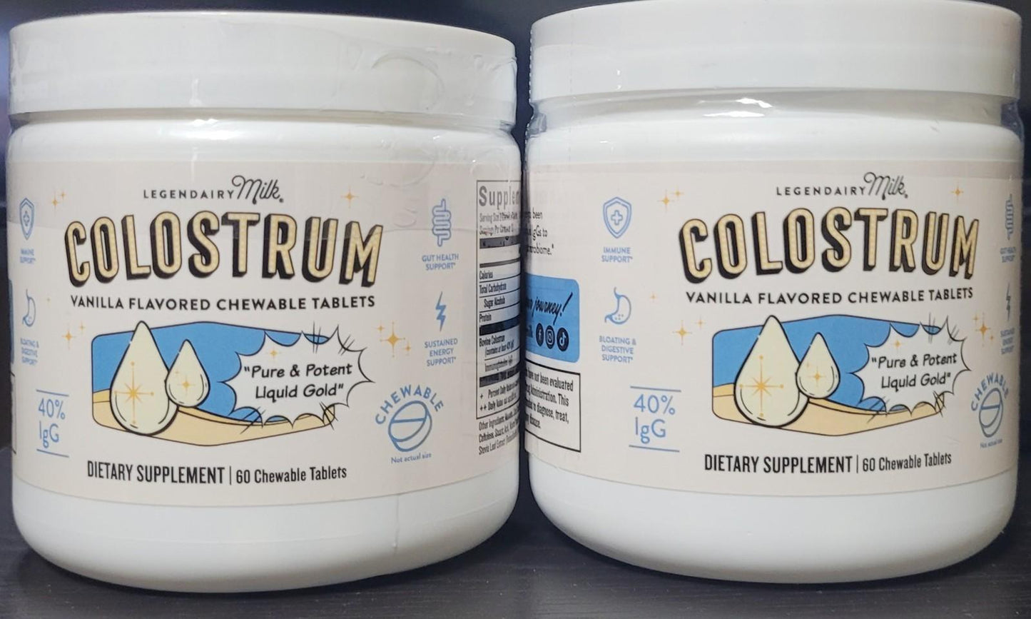 Legendairy Milk Colostrum Supplement Chewable Tablets (60 ct. ea.) Exp. 7/2026