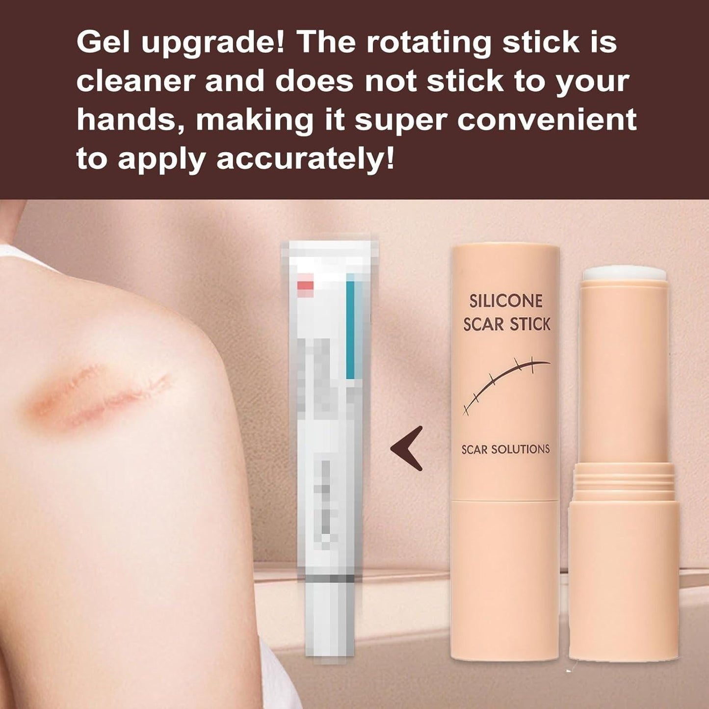 Scar Solutions Silicone Scar Stick,60% Silicone - Face & Body, (2 Pk) -Exp. 7/28