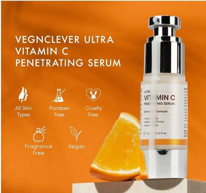 Vegnclever Super Vitamin C Serum, Anti-Aging Formula, 1 oz Exp. 11/26, Free Ship