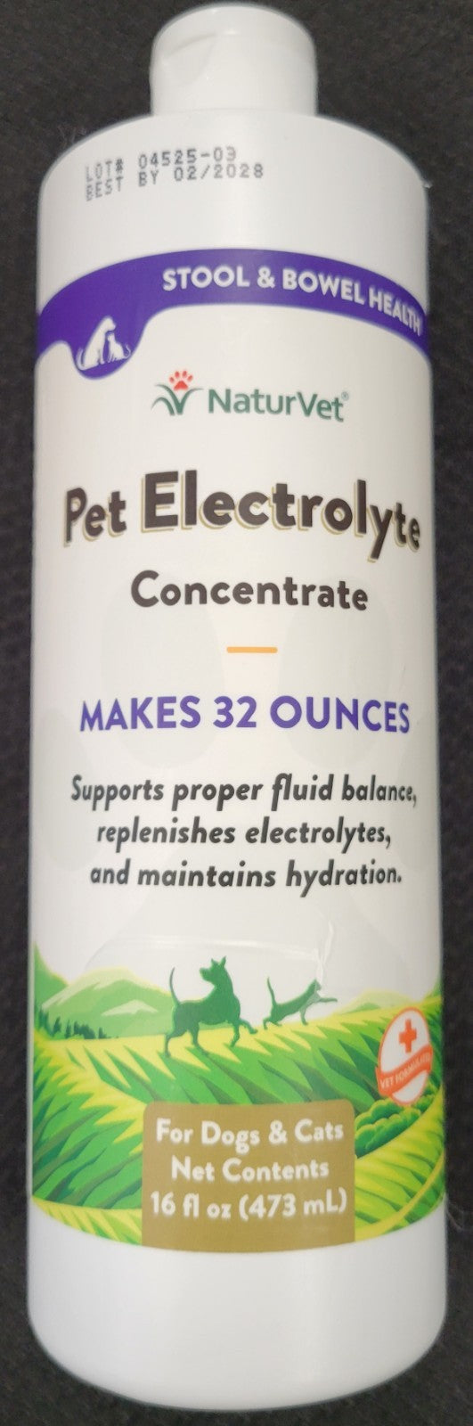 NaturVet Pet Electrolyte Concentrate for Dogs and Cats, 16 oz, Free Ship!
