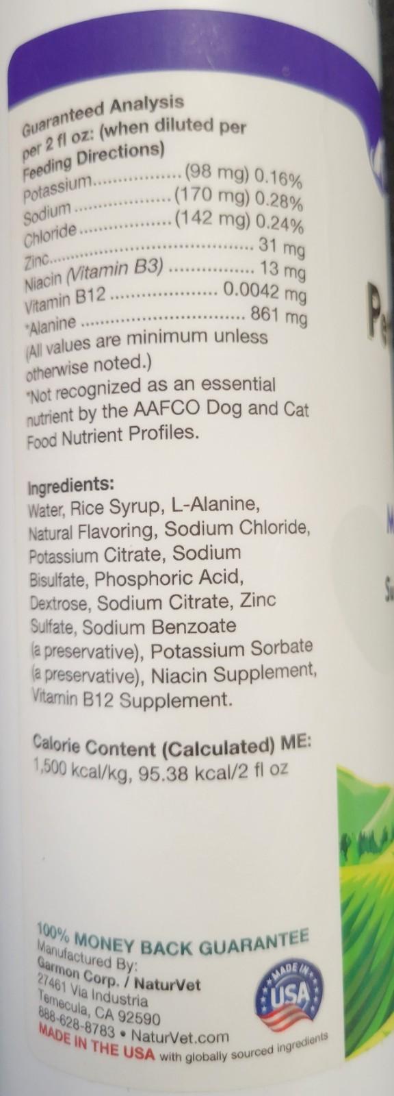 NaturVet Pet Electrolyte Concentrate for Dogs and Cats, 16 oz, Free Ship!