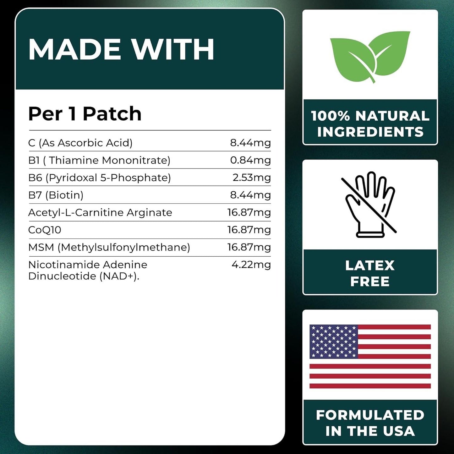 Miss Luly Nad+ Patches Advanced Formula (3 Packs, 180 Patches) CoQ10, Free Ship!